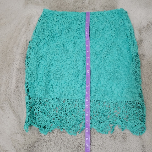 Nwot Aqua Lace Skirt - Picture 4 of 6